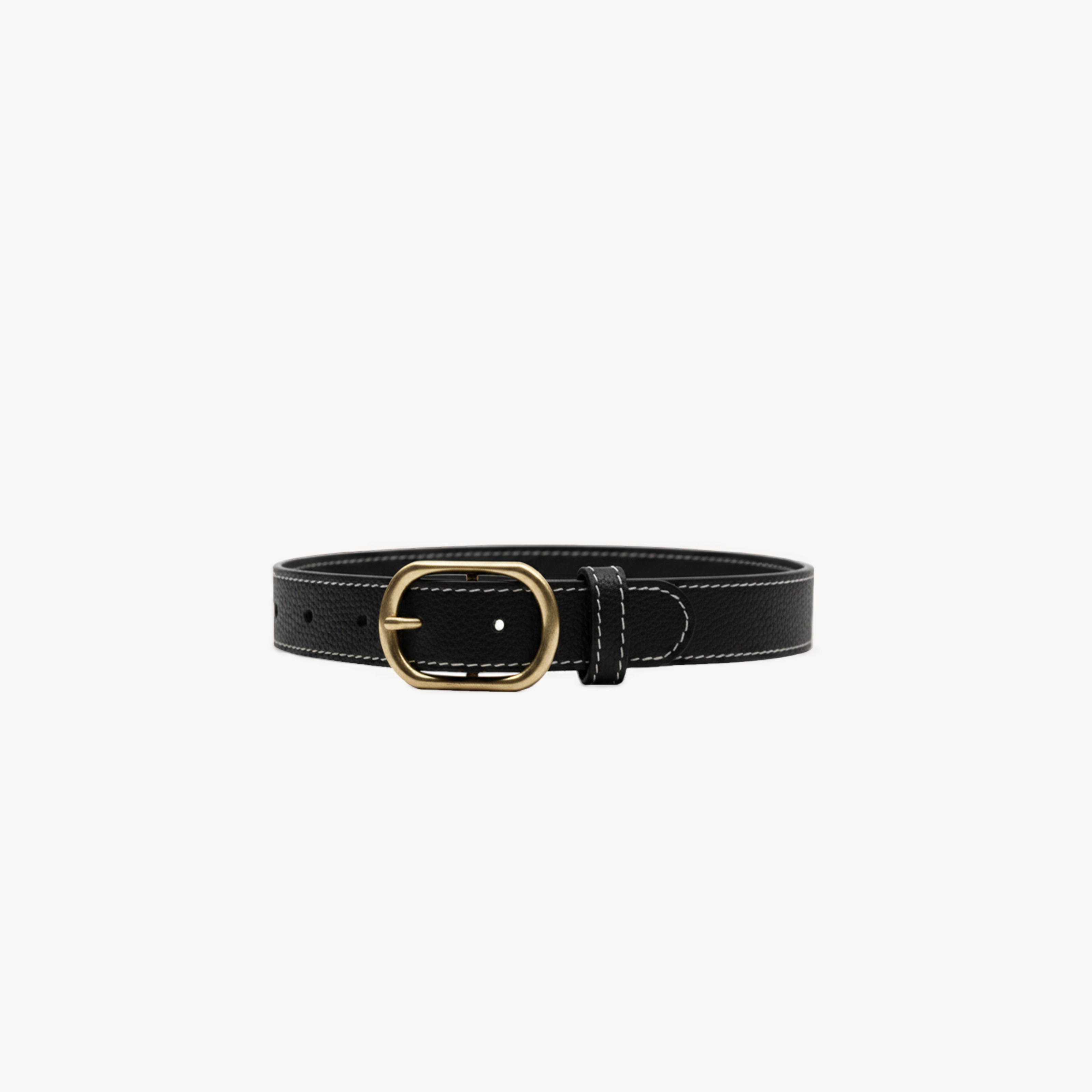 Black leather classic collar by Arvak + Sól with silver hardware, showcasing a sleek and stylish design.