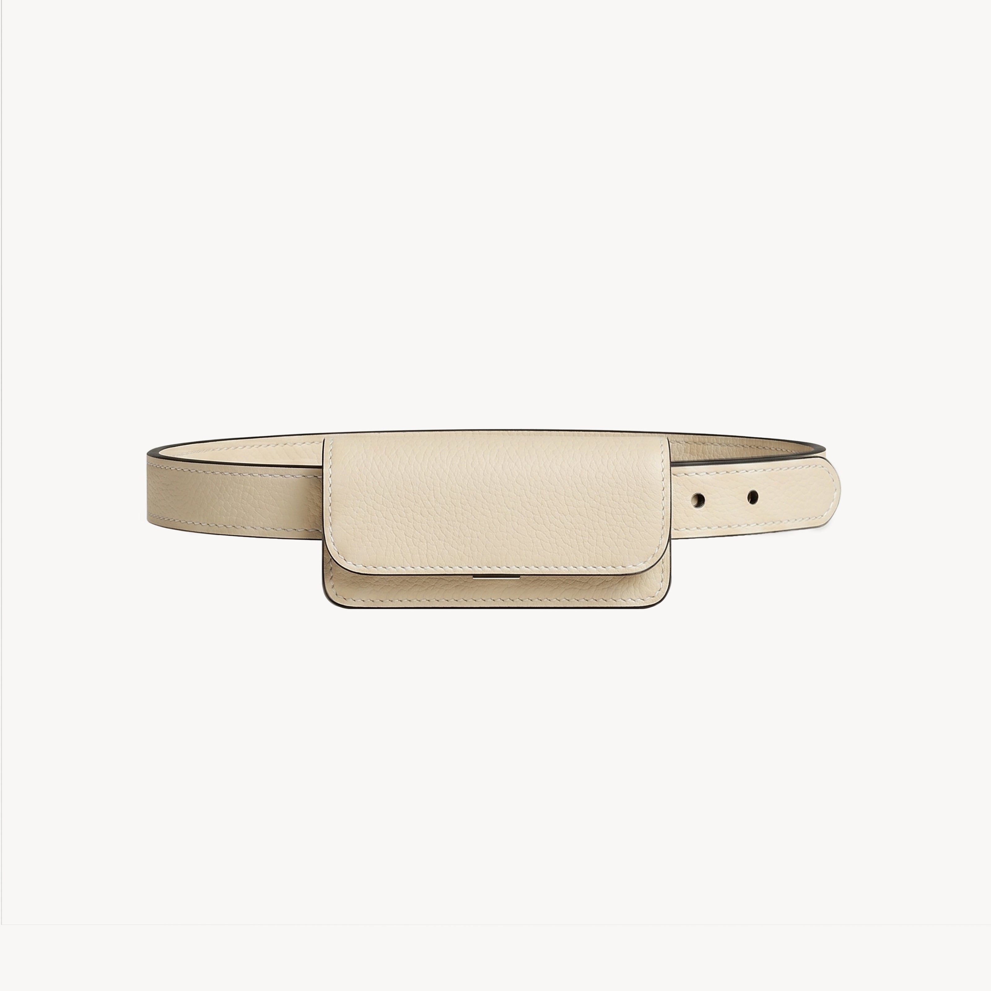 Cream mini belt bag with flap closure from Arvak + Sól's The Belt Bag collection, featuring a stylish, compact design.