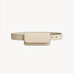Cream mini belt bag with flap closure from Arvak + Sól's The Belt Bag collection, featuring a stylish, compact design.