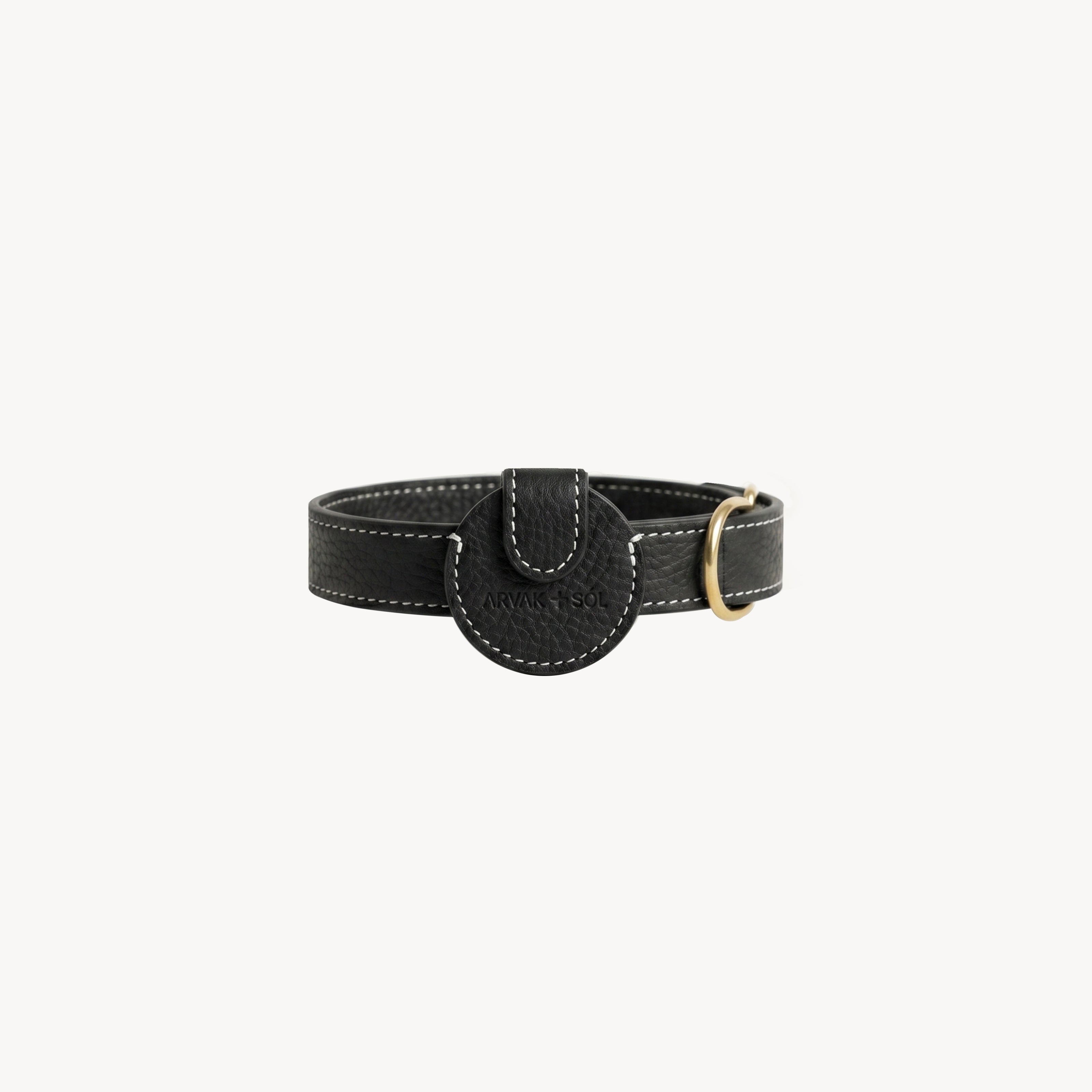 Black Arvak + Sól Not Your Classic Collar Airtag case with sleek design and sturdy material for pet collar attachment.